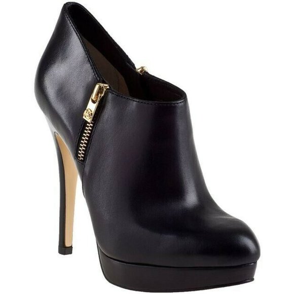 NEW Michael Kors Women York Leather Platform Stiletto Heel Below Ankle Bootie - Picture 1 of 3